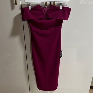 Lulu's Strapless Magenta Dress